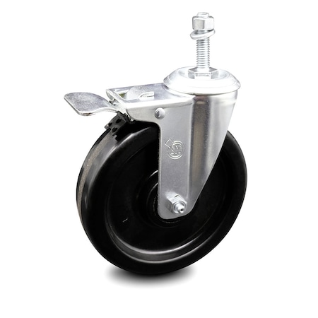 Service Caster 6 Inch Phenolic Swivel 10mm Threaded Stem Caster with Total Lock Brake SCC SCC-TSTTL20S615-PHS-M1015